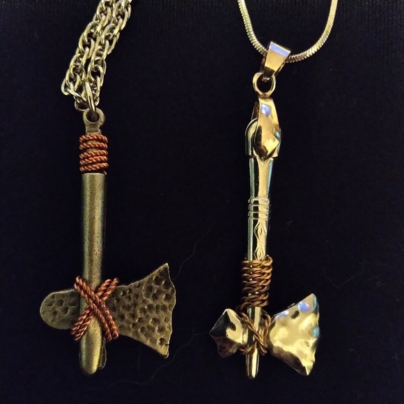 Jewelry - Vintage battle axe pendant necklaces